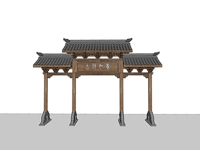 现代新中式牌坊牌楼 牌坊 大门 入口大门 寨门 门