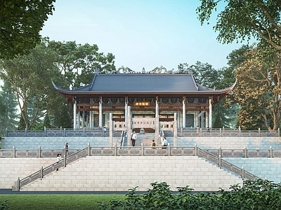 中式古建 帝庙 公关庙 寺庙