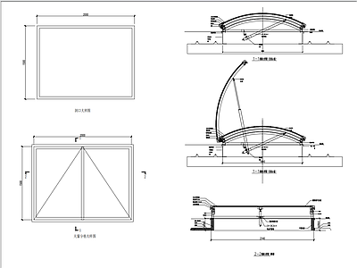 现代其他节点详图 圆拱形天窗节点大 施工图