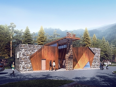 现代公厕 公园 公厕 建筑 施工图