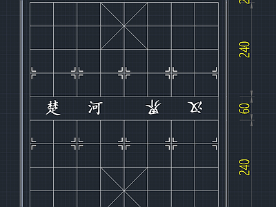现代工装图库 象棋棋盘 象棋 棋盘 楚河汉界 施工图 工装图库