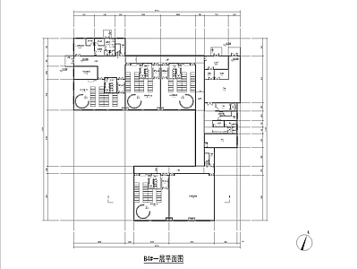现代幼儿园建筑 12班 幼儿园 U字形 施工图