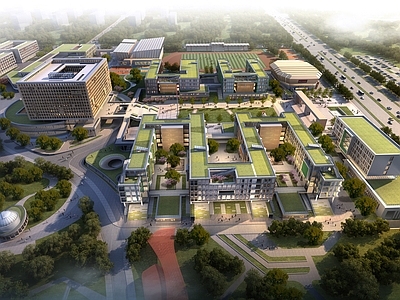 现代学校建筑 高中校园规划 施工图