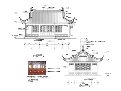 中式亭子 景观亭 施工图