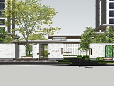 现代中古小区建筑 中海领邸 玖序