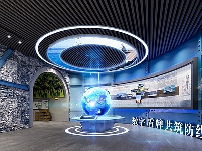 现代其他展厅 国防展馆 军事展厅 科技 数字防线 防空洞