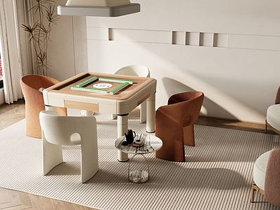 现代简约其他桌子 现代麻将桌椅 休闲椅组合 棋牌室桌椅