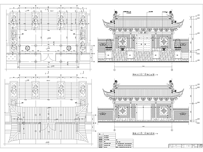 中式古建 大门 门头 古建门头 仿古建筑 徽派建筑 施工图 古建