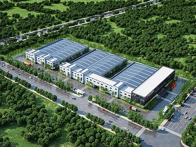现代厂房 现代厂房建筑鸟瞰