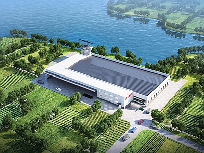 现代厂房 现代厂房建筑鸟瞰