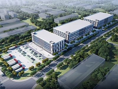 现代厂房 现代工业园 现代工业厂区 现代厂房仓库车间 工业园综合办公楼