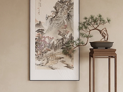 新中式中式挂画 油画 书房挂画 茶室挂画 客厅挂画 玄关挂画