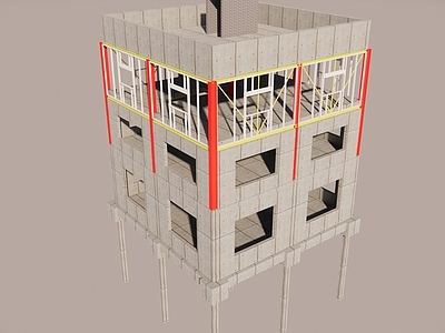 建筑材料 混凝土钢框架建筑