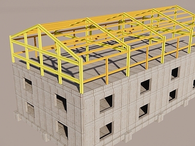 建筑材料 混凝土钢框架建筑