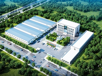 现代厂房 现代厂房建筑鸟瞰