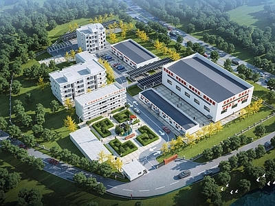 现代厂房 现代厂房厂区建筑 厂房厂区建筑鸟瞰