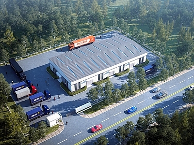 现代厂房 现代厂房建筑鸟瞰 厂房建筑鸟瞰