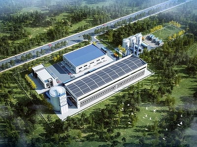 现代厂房 现代厂房建筑 粮厂粮仓粮库建筑