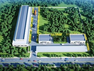 现代厂房 现代厂房建筑鸟瞰