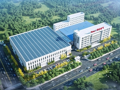 现代厂房 现代厂房建筑鸟瞰