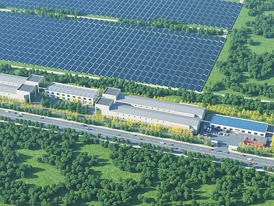 现代厂房 现代鸡舍养殖场 养殖场建筑鸟瞰
