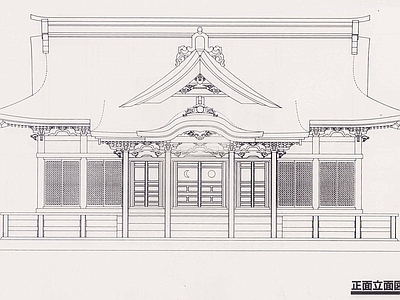 日式禅意外立面 日式古建筑 日式寺庙