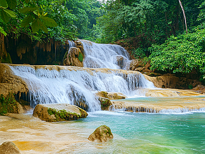 现代风景 瀑布