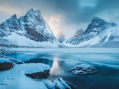 现代风景 雪景