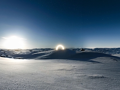 现代风景 科幻 外星 雪景