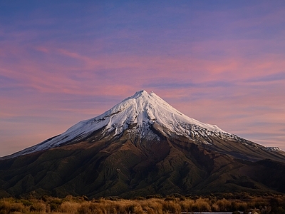 现代风景 雪景 雪山 夕阳 黄昏