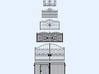 现代其他门 铁艺大门 庭院