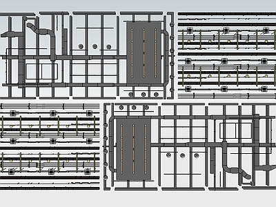 现代吊顶 现代工业风吊顶 管道吊顶 通风管道 loft 异形吊顶