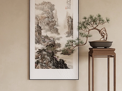 新中式中式挂画 油画 书房挂画 茶室挂画 客厅挂画 玄关挂画