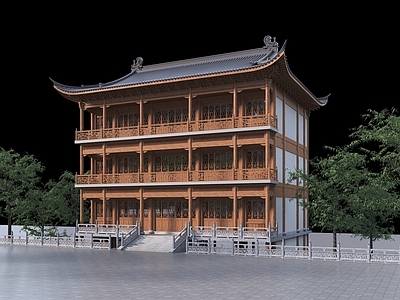 新中式中式古建 中式古建 大殿 新中式大殿