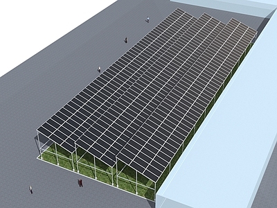 现代其他建筑外观 光伏板厂房光伏