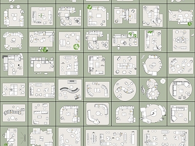 现代综合家具图库 最新大牌家具图库 施工图