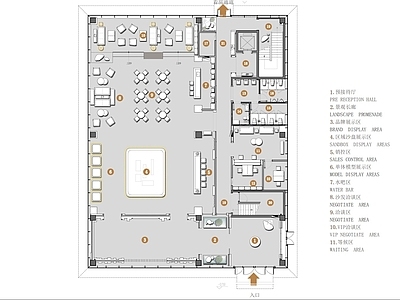 现代新中式售楼处 平面图 施工图