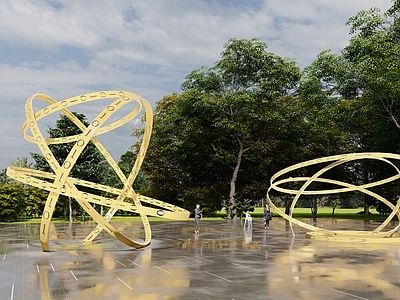 现代雕塑小品 星环景观雕塑