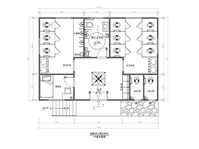 现代法式卫生间 下沉式卫生间 小卫生间 卫生间平面图 施工图