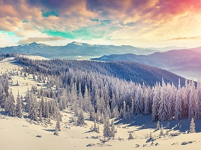 现代风景 雪景