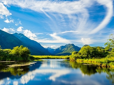 现代风景 湖边