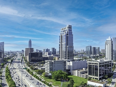 新中式现代城市外景 白天城市外景 广场外景 道路外景