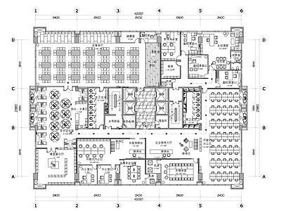 现代整体办公空间 办公 办公楼 写字楼 平面图