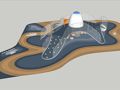 现代儿童游乐区 太空 儿童活动区 太空主题 火箭 空间站