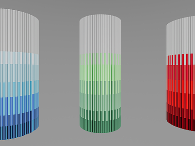 现代柱子 渐变色铝管圆柱 圆柱 柱头