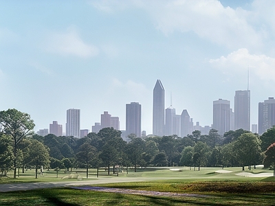 现代新中式城市外景 白天城市外景 广场外景 道路外景