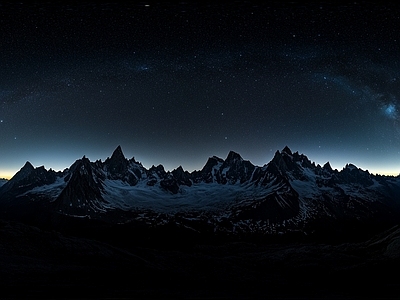现代天空HDR 夜景星空极光全景