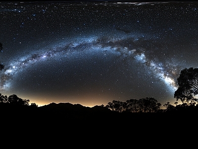 现代户外HDR 夜景星空极光全景