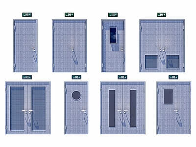 现代双开门 安全防火门 安全出口 消防通道 消防门 现代防火门