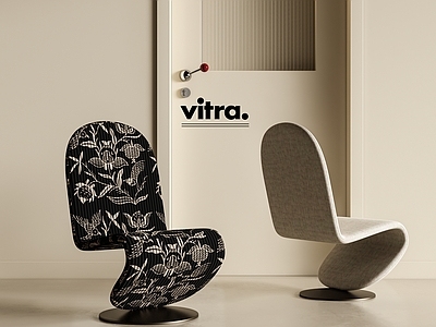 中古侘寂餐椅 中古风餐椅 侘寂风休闲椅 布艺餐椅 Vitra